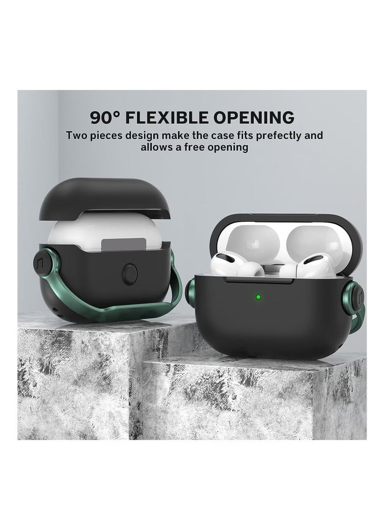 AirPods Pro 2 2nd Generation Case Cover, Creative Musician Headset Secure Lock Design Protective Case with Keychain Compatible with Airpods Pro 2 2022 for Women Men, Green - Image 5