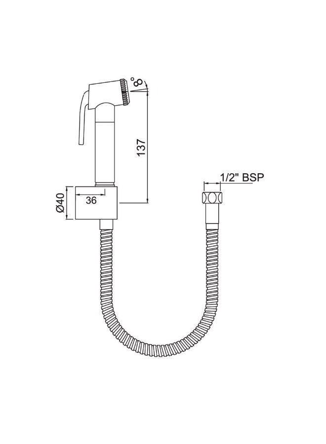 JAQUAR HEALTH FAUCET SPRAY WITH CHROME HOSE | ALD-CHR-573 - Image 3