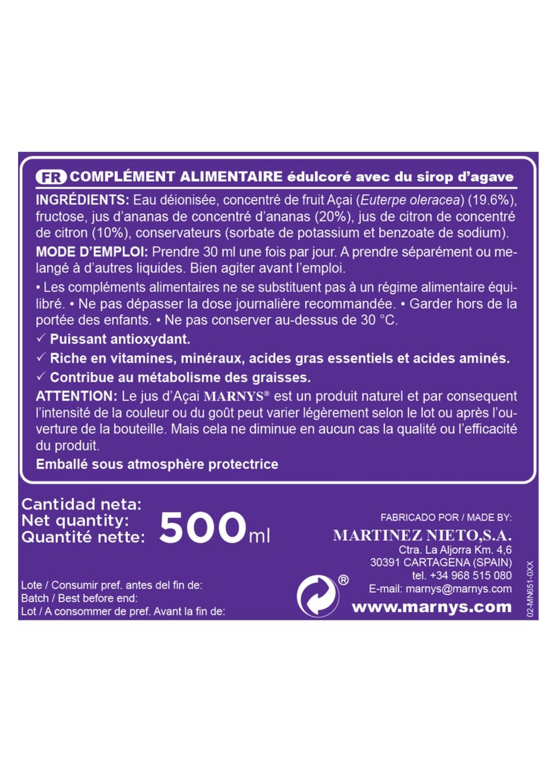 MARNYS - Marnys Acai Juice - 500 ml - Image 1