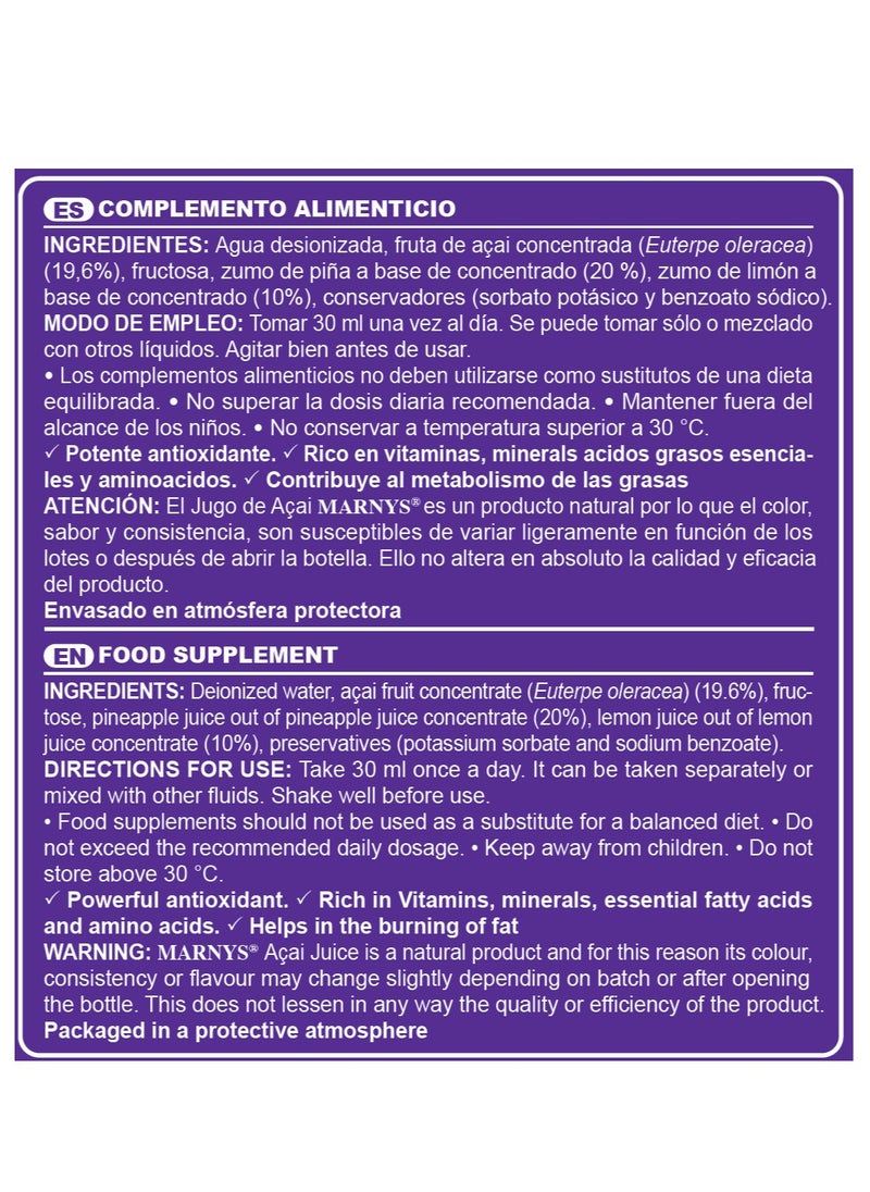 MARNYS - Marnys Acai Juice - 500 ml - Image 1