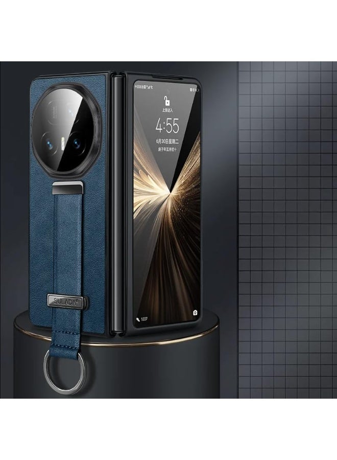 عام غطاء متوافق مع هونر ماجيك V5 5G، غطاء جلد بحزام معصم قابل للسحب وحلقة إصبع، مع حامل واقي ضد الصدمات. - Image 1