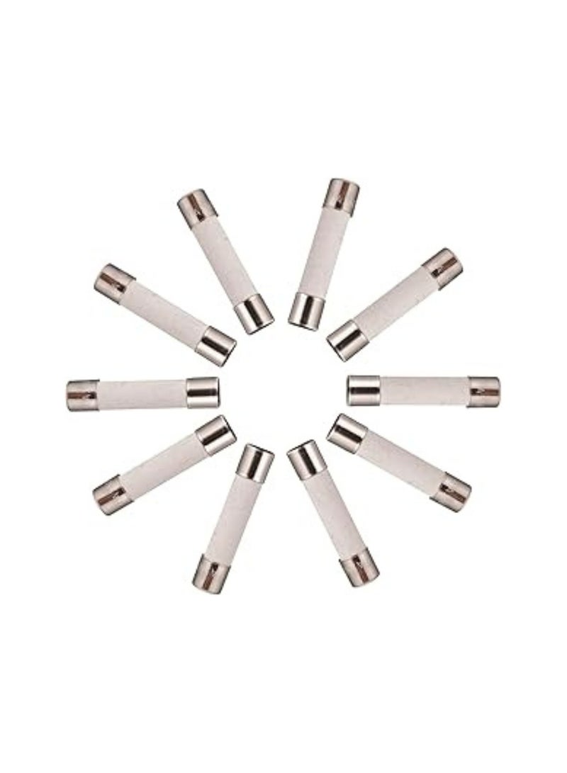 Lucky Sky Ceramic Fuse 6x25mm (0.5A–30A) – Fast Blow, High Temperature Rated – Pack of 100 – For Electrical and Electronic Applications  - Image 3