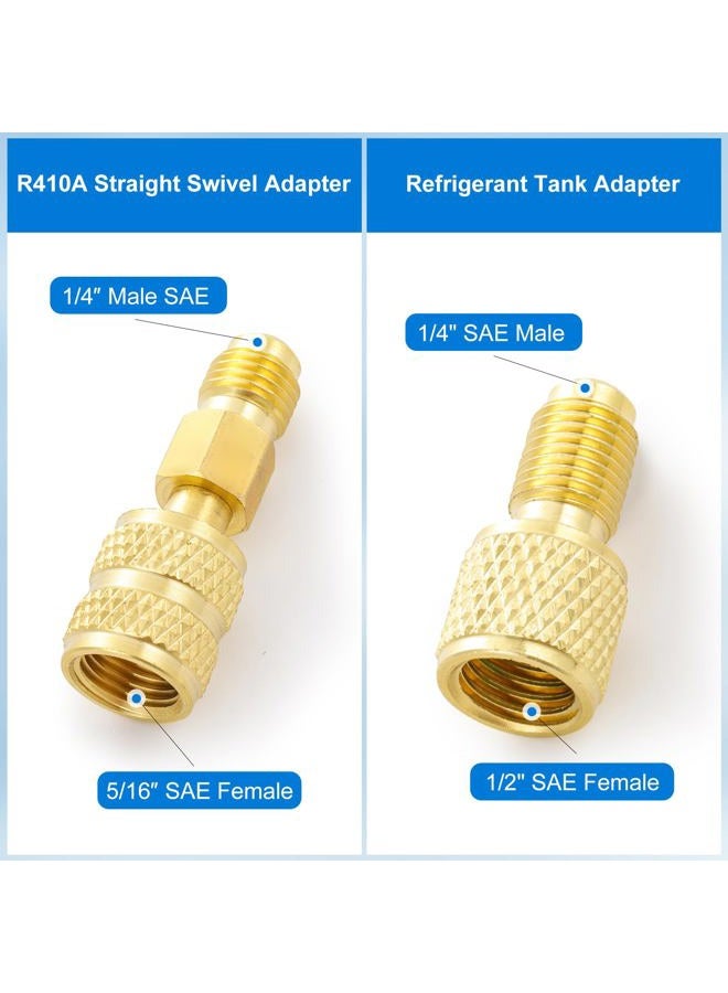 Tigbear R410A Recharge Kit AC Charging Hose, R410A Manifold Gauge Set with R410A Mini Split Adapter 1/4 x 5/16, R134A Tank Adapter 1/4 SAE X 1/2, Low Pressure Manifold Gauge Hose 59'' - Image 5