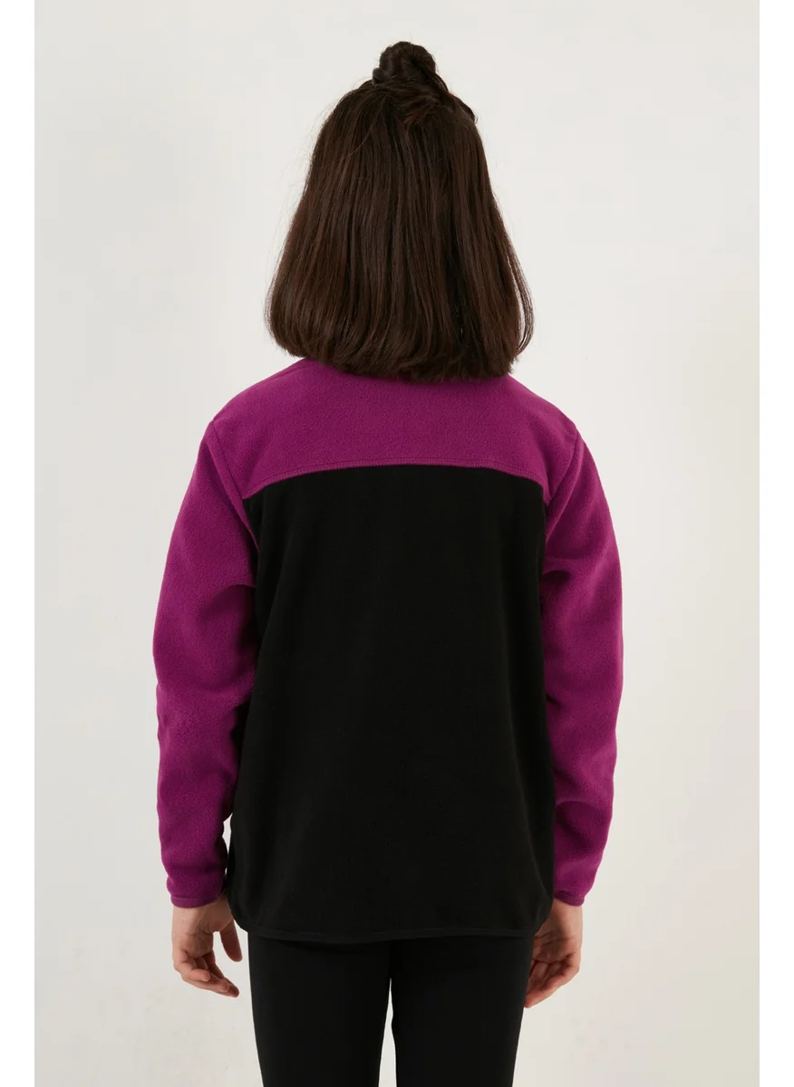 Lela Soft Textured Zippered Color Block Stand Collar Pocket Polar Children's Fleece 5905001