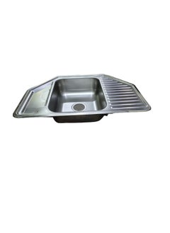 HAR & Unex Stainless Steel Sink, Angle Type, size: 77.50X49.50 cm. with Drain Fitting Kit  - Image 1