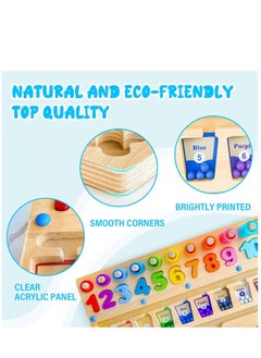 SYOSI Montessori Maze Toys for Kids Magnetic Color and Number Maze Toy Early Education Toys for 3-6Years Old Wooden Magnetic Puzzles Board Toddler Counting Matching Activities Fine Motor Skills Toys  - Image 5