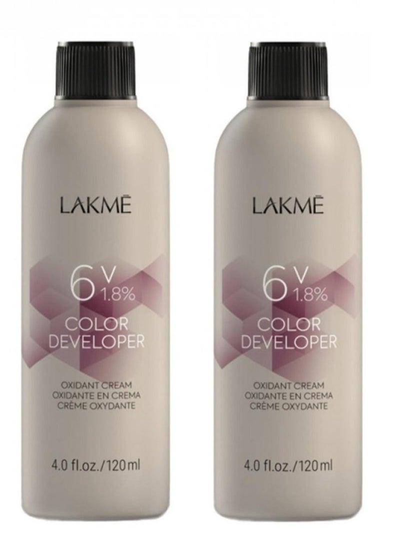 LAKME Two Pieces of Oxygen Cream Color Developer 6 Vol 1.8% 120ml - Image 1