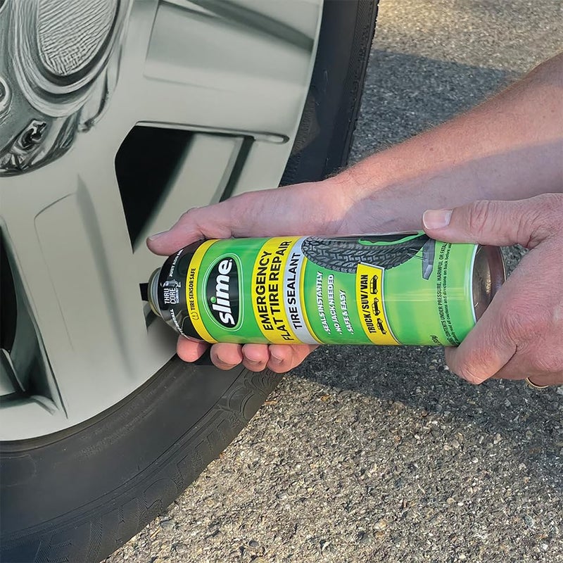 Slime سلايم 60187 سائل إصلاح ثقوب الإطارات المسطحة، إصلاح طارئ للمركبات على الطرق السريعة، مناسب للسيارات/المقطورات، غير سام، صديق للبيئة، 18 أونصة - Image 5