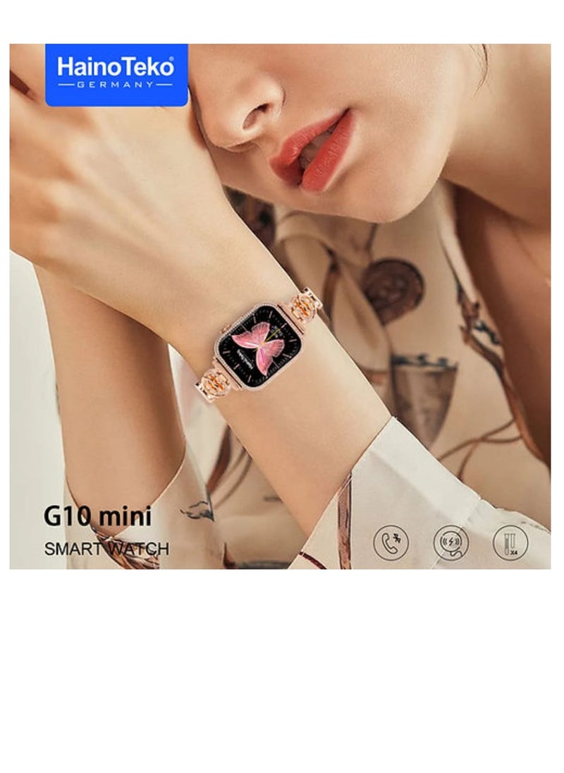 Haino Teko G10 Mini Smart Watch For Women Screen AMOLED With 4 Silicone and Stainless Steel Straps and Two Additional Bracelets  - Image 3