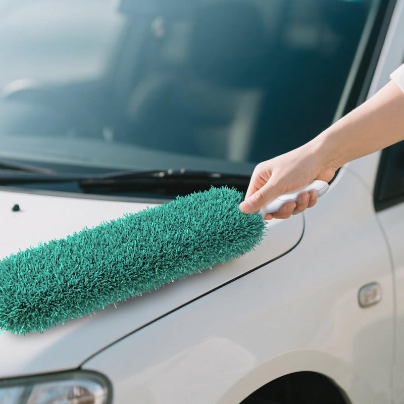 EHOMGUI Microfiber Duster with Handle and Washable Duster Head, Dusters for Cleaning,Green, Reusable Cleaning Tool,2PCS - Image 5