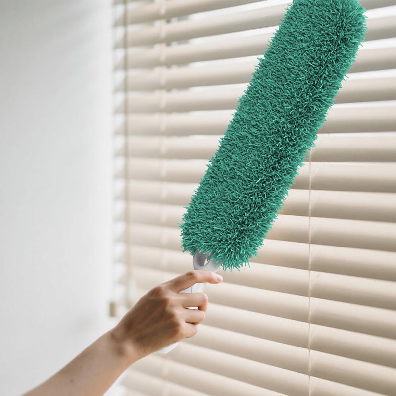 EHOMGUI Microfiber Duster with Handle and Washable Duster Head, Dusters for Cleaning,Green, Reusable Cleaning Tool,2PCS - Image 2