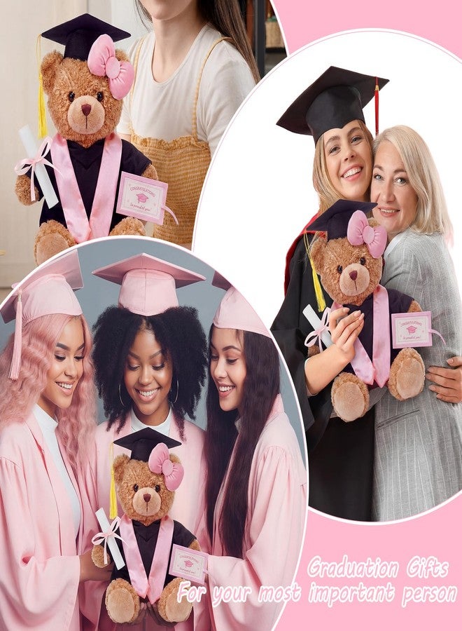 Arrowbash 5 Pcs Pink Graduation Plush Clothes Set for 8 Inches Stuffed Animals Include Graduation Cap, Gown, Shawl, Diploma, Congratulations Card Stuffed Animal Outfit for Grad Party Gift - Image 5