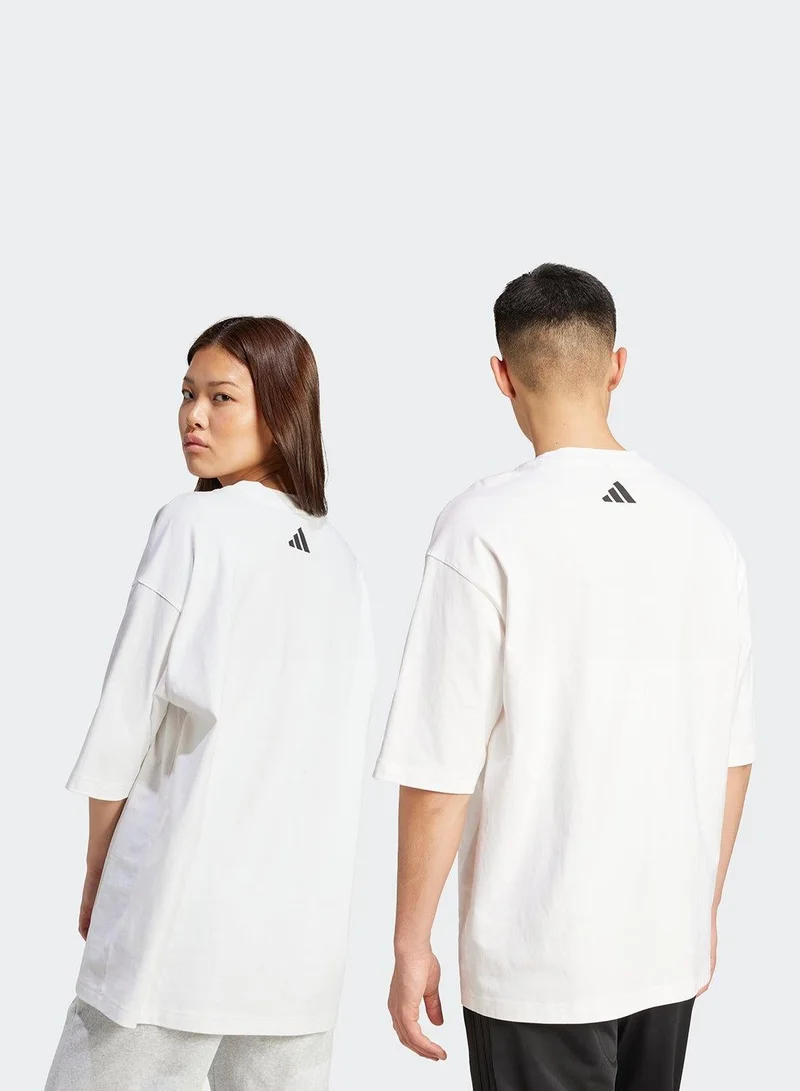 اديداس تي شيرت تدريب أبيض للجنسين