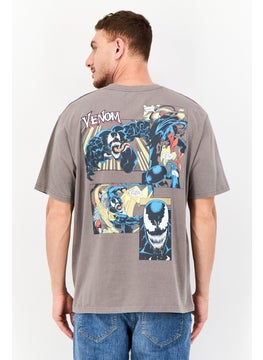 MARVEL Men Crew Neck Short Sleeve Graphic Print T-Shirt, Grey  - Image 3
