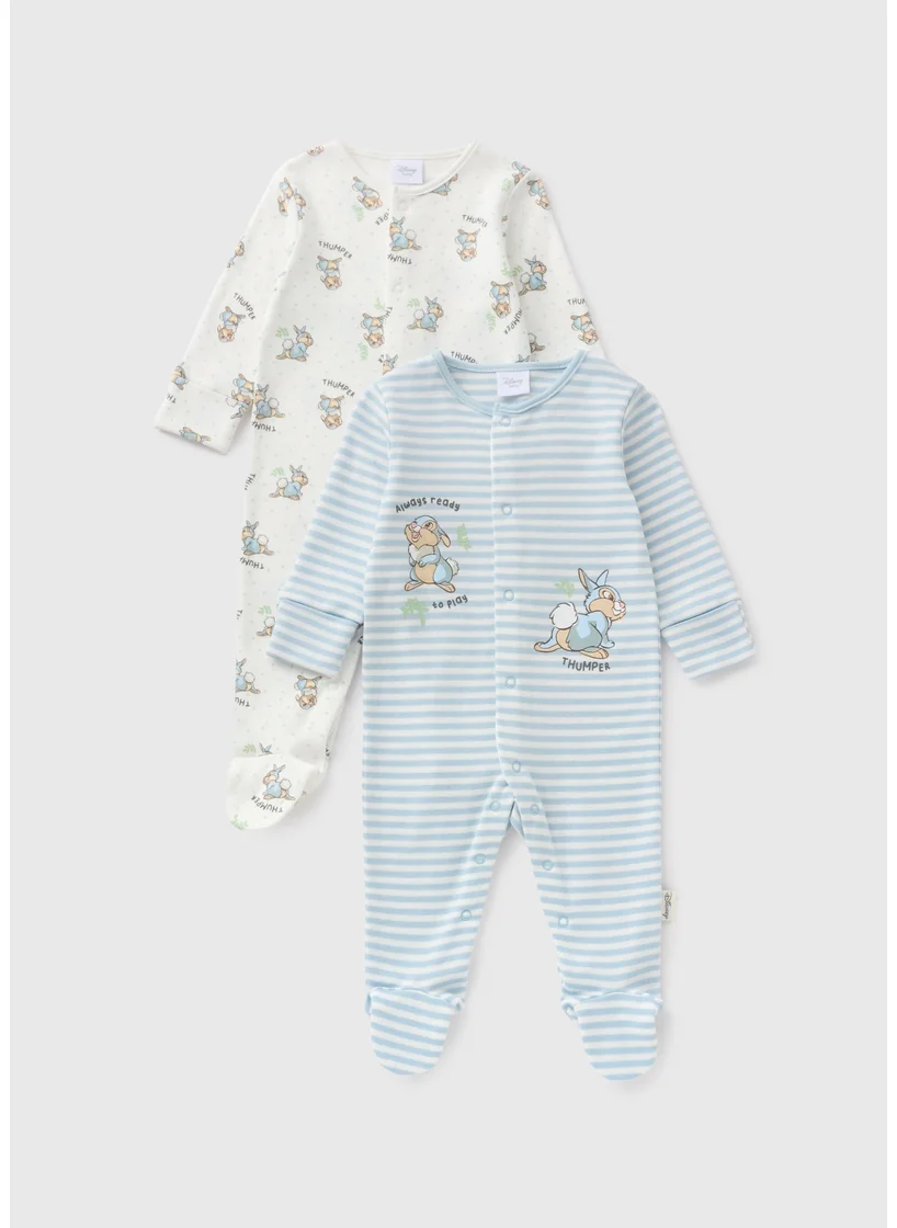 Matalan Disney 2 Pack Baby Blue Thumper Sleepsuits