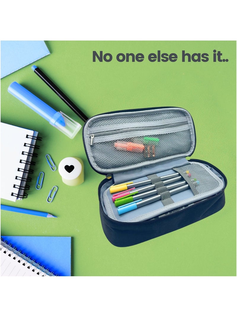 Project Nomad Tacti-cool Pencil Case – Large Pouch for School/Office Supplies, Multiple Pen Section & add-on accessories, Big Capacity for pencils and stationery, Aesthetic Creative Bag for Girls/Boys, Black - Image 4