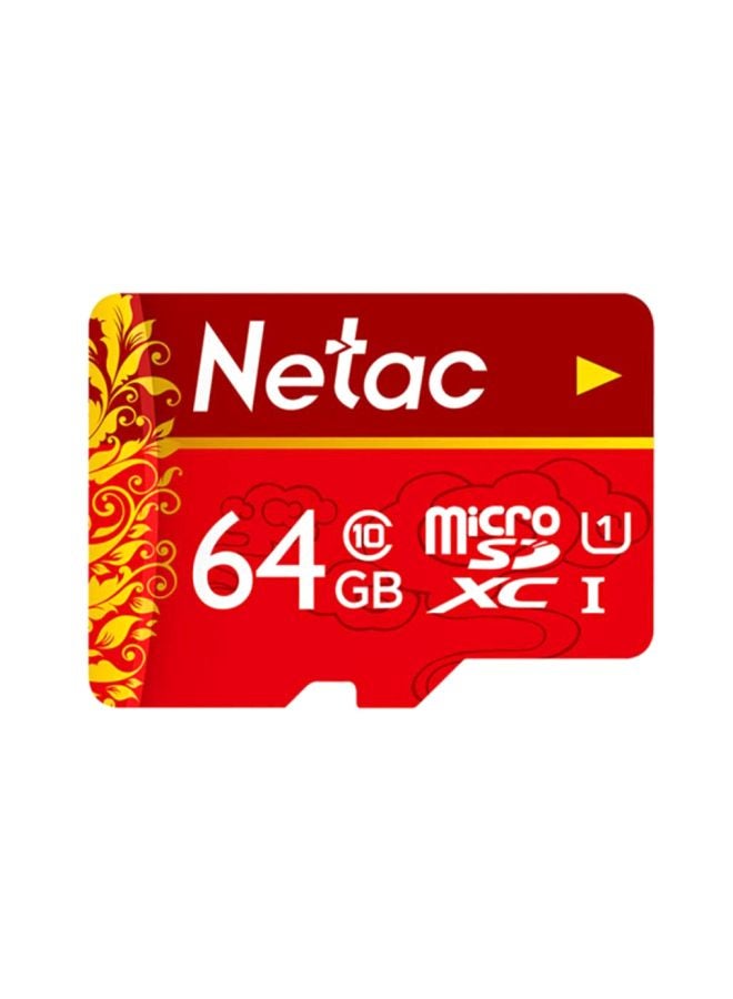 Micro SDXC Class 10 Memory Card Red/Yellow