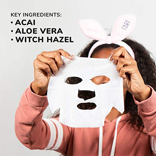 FACETORY K Beauty Face Mask Skin Care - Everyday ACAI Rejuvenating Sheet Mask | Plant-Based with Acai Infusion (10 Pack) - Image 2