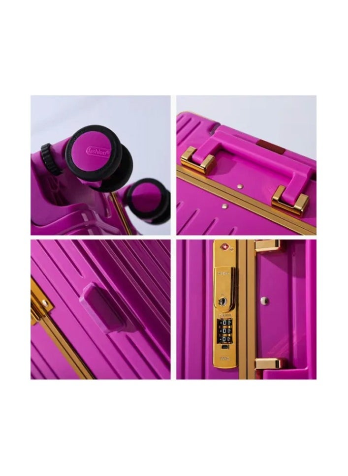 PK - 3 PCS TROLLEY LUGGAGE ALUMINUM FRAME POLY CARBON MATERIAL, LUGGAGE SUITCASE SET AND CABIN LUGGAGE BAG SET ROSE COLOUR - Image 1