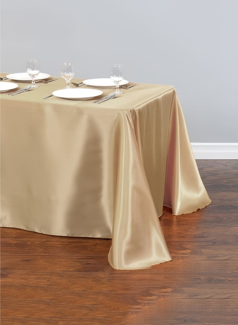 مفرش طاولة مستطيل مقاوم للزيت - مفرش طاولة لحفلات تقديم الطعام، وحفلات العشاء، وحفلات الزفاف، وطاولات البوفيه أو المنزل، مفرش طاولة قابل للغسل باللون الذهبي (1.45*1.8 متر) - Image 2