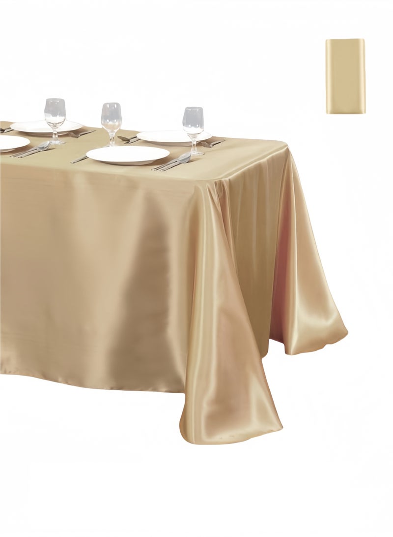 مفرش طاولة مستطيل مقاوم للزيت - مفرش طاولة لحفلات تقديم الطعام، وحفلات العشاء، وحفلات الزفاف، وطاولات البوفيه أو المنزل، مفرش طاولة قابل للغسل باللون الذهبي (1.45*1.8 متر) - Image 1
