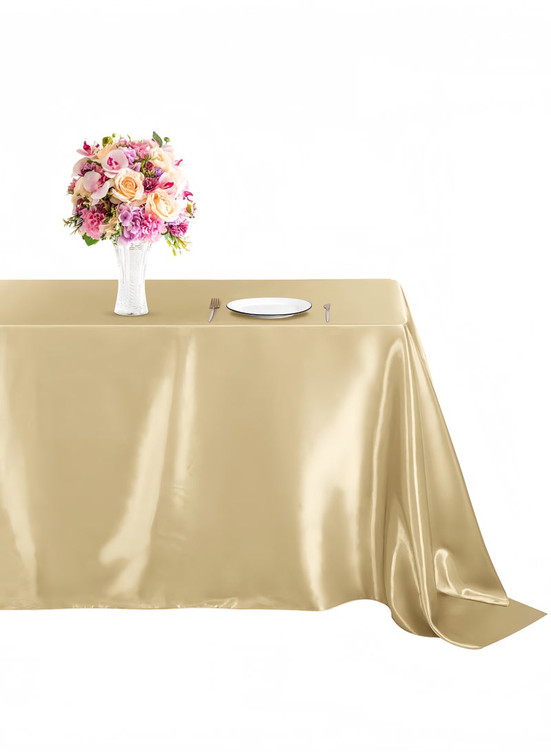 مفرش طاولة مستطيل مقاوم للزيت - مفرش طاولة لحفلات تقديم الطعام، وحفلات العشاء، وحفلات الزفاف، وطاولات البوفيه أو المنزل، مفرش طاولة قابل للغسل باللون الذهبي (1.45*1.8 متر) - Image 3