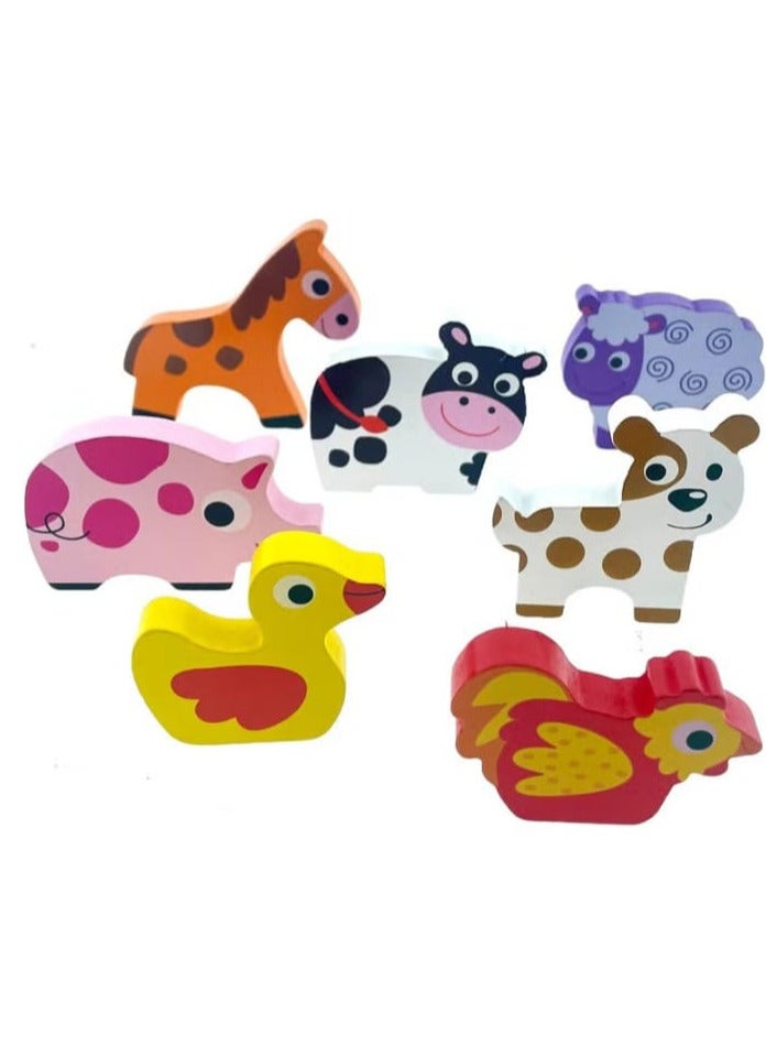 RB&G Wooden Puzzle with Large Pieces for Kids - Safari Animal Farm Puzzle 1 Year Old Baby - Image 1