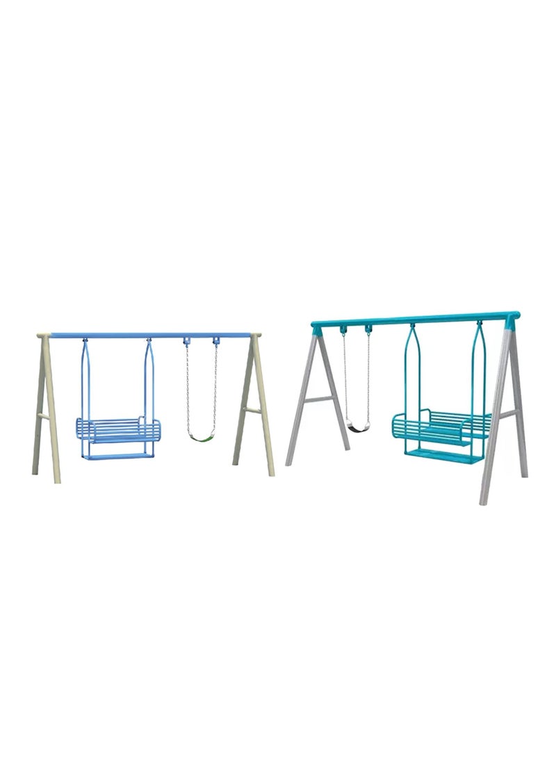 Myts Double Swing Set with Three Play Swings - Assorted Colors - 2M - Image 2