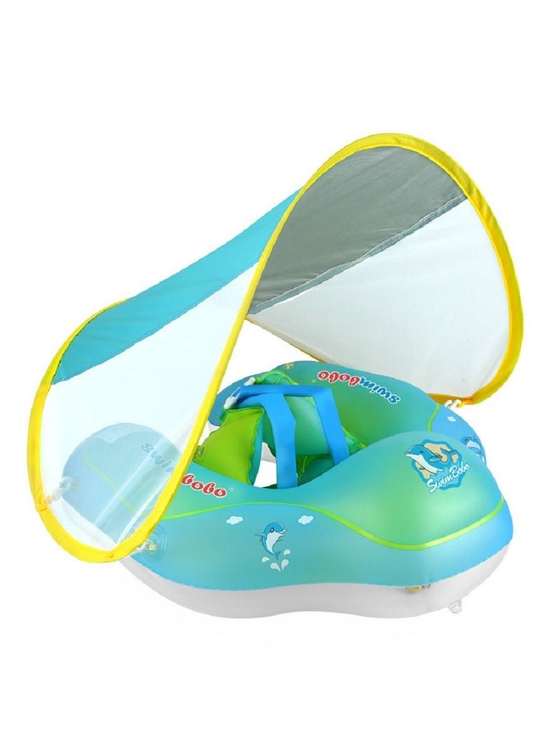 Loquat baby float swimming ring with removable Canopy  - Image 1