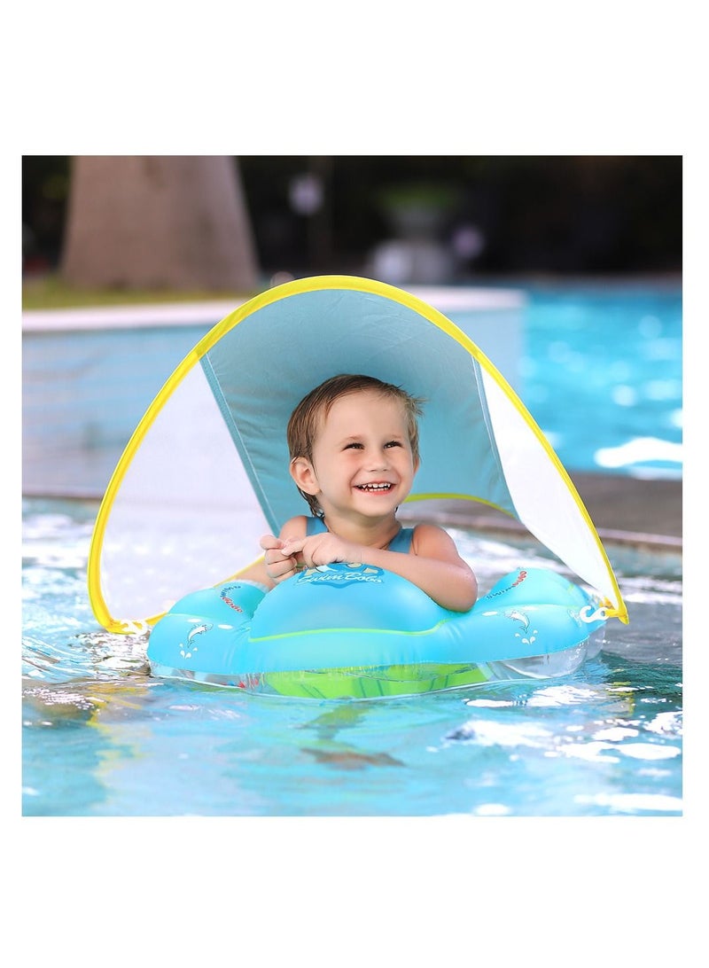Loquat baby float swimming ring with removable Canopy  - Image 2