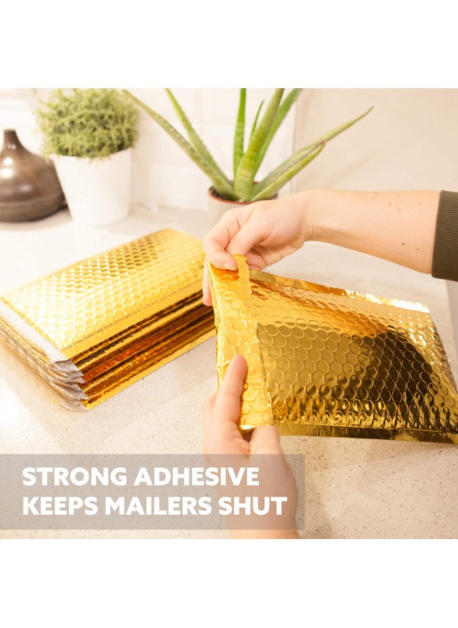 SPACE SEAL SPACE SEAL® Metallic Bubble Mailer 6x11 IN - 50 Pcs (Usable Size 6x10 IN) - Gold Bubble Mailers, Padded Shipping Envelopes, Bubble Poly mailers for Shipping, Mailing, Packaging for Business  - Image 4