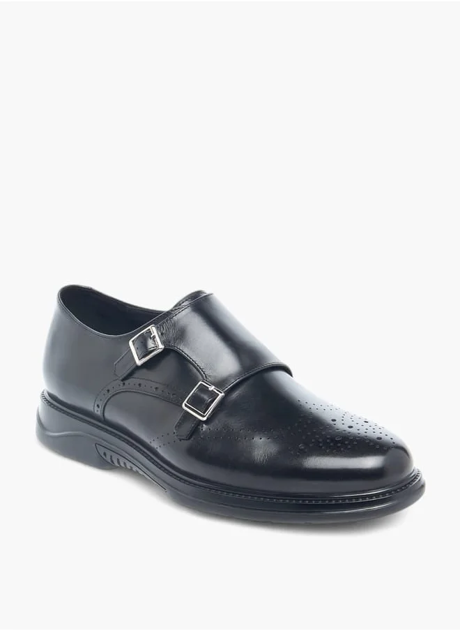 لو كونفورت Mens Textured Slip-On Monk Shoes