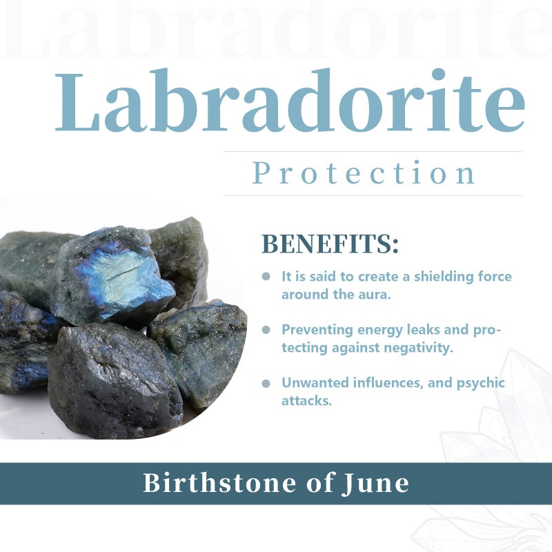 Rockcloud Irregular Polished Labradorite Palm Stones Worry Stones Pebble Healing Crystal with Velvet Bag - Image 2