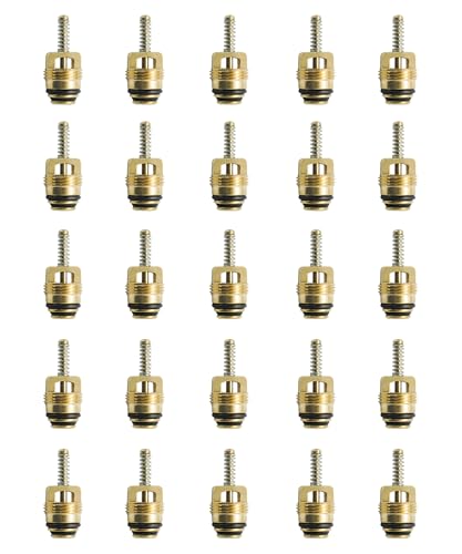 GIBACAD 25PcsStandard M10 Brass AC Schrader Valve Core BAS03009 Compatible With GM 10245619 MT0065 59356 Chrysler 4882331 And More Vehicles AccessoriesReplace 134A R12 Systems - Image 1