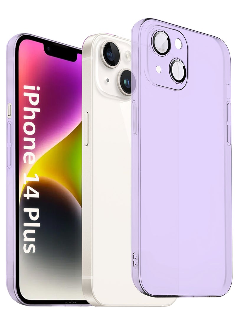 CATANES (for iPhone 14 Plus) 2Packs Case Cover Air Skin Series Back Cover Sturdy Durable Thin Case Drop Protection Cover - Transparent Purple  - Image 3