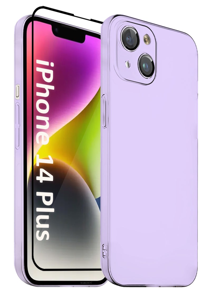 CATANES (for iPhone 14 Plus) 2Packs Case Cover Air Skin Series Back Cover Sturdy Durable Thin Case Drop Protection Cover - Transparent Purple  - Image 1