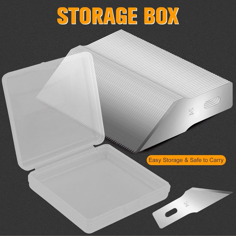 Jetmore 100 Pack Hobby Blades #24 Craft Knife Blades Refill Hobby Knife Replacement Blade with Storage Box for DIY Cutting, Carving, Trimming - Image 4