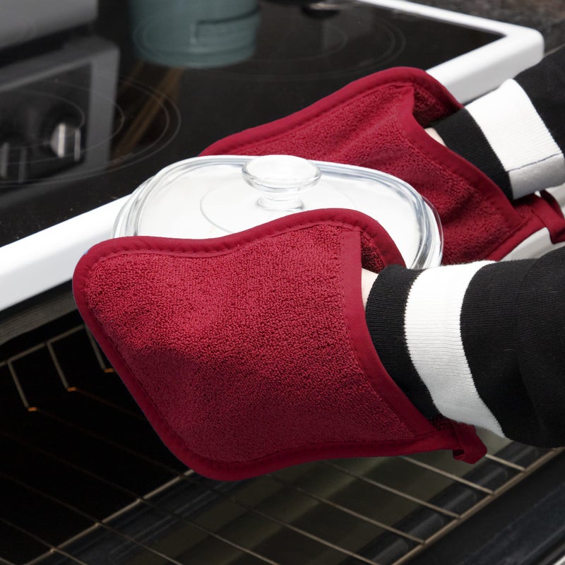 Ritz Terry Pocket Mitt & Hot Pad: Unparalleled Heat Resistant  Durable 100% Cotton - Ergonomically Designed for Optimal Grip - Machine Washable  Perfect for Your Kitchen - Federal Blue/Paprika  4-Pk - Image 5