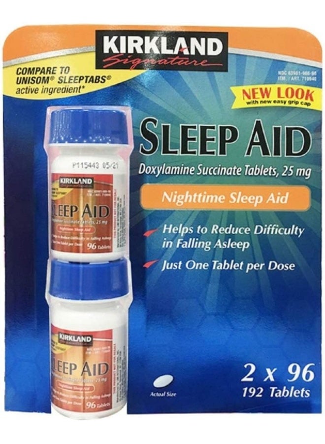 Kirkland Signature Kirkland Signature Sleep Aid Doxylamine Succinate 25 Mg, 2 pack (192 Tablets)  - Image 1