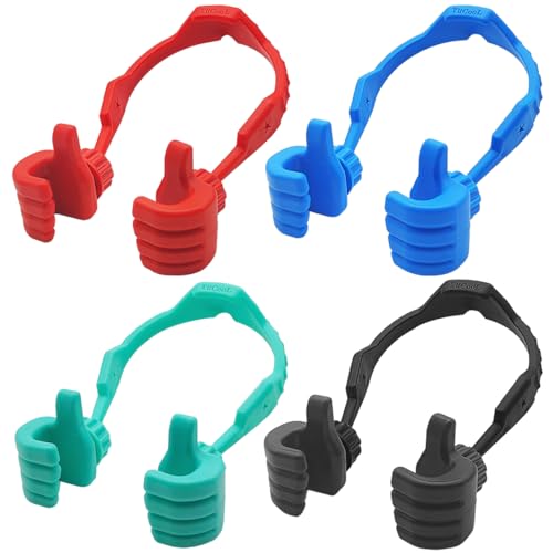 YuCool 4 Packs OK Cell Phone Stands, Adjustable Flexible Cellphone Stand,Mobile Smartphone Display Holder-4 Colors - Image 1