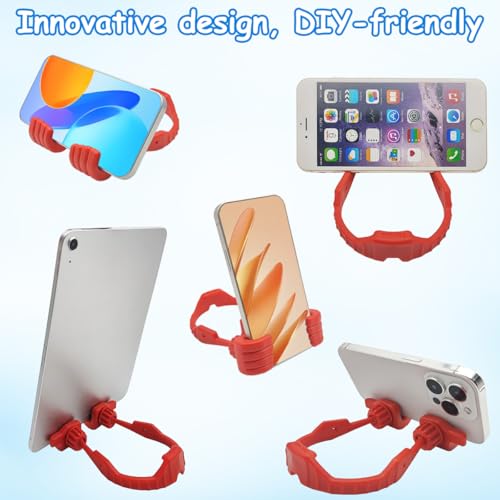 YuCool 4 Packs OK Cell Phone Stands, Adjustable Flexible Cellphone Stand,Mobile Smartphone Display Holder-4 Colors - Image 4