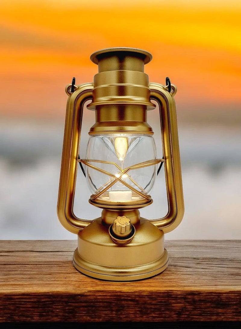 أي كي دي سي AKDC الديكور الطراز القديم فانوس محمول خمر LED مصباح في الهواء الطلق فانوس معلق 25 سم - Image 1