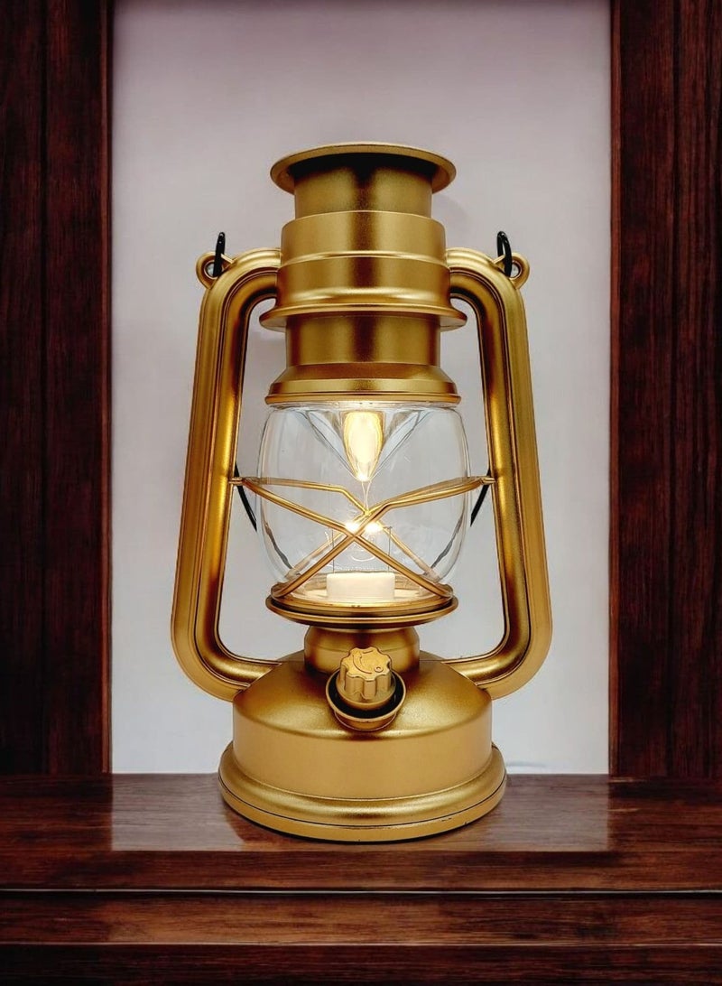 أي كي دي سي AKDC الديكور الطراز القديم فانوس محمول خمر LED مصباح في الهواء الطلق فانوس معلق 25 سم - Image 2