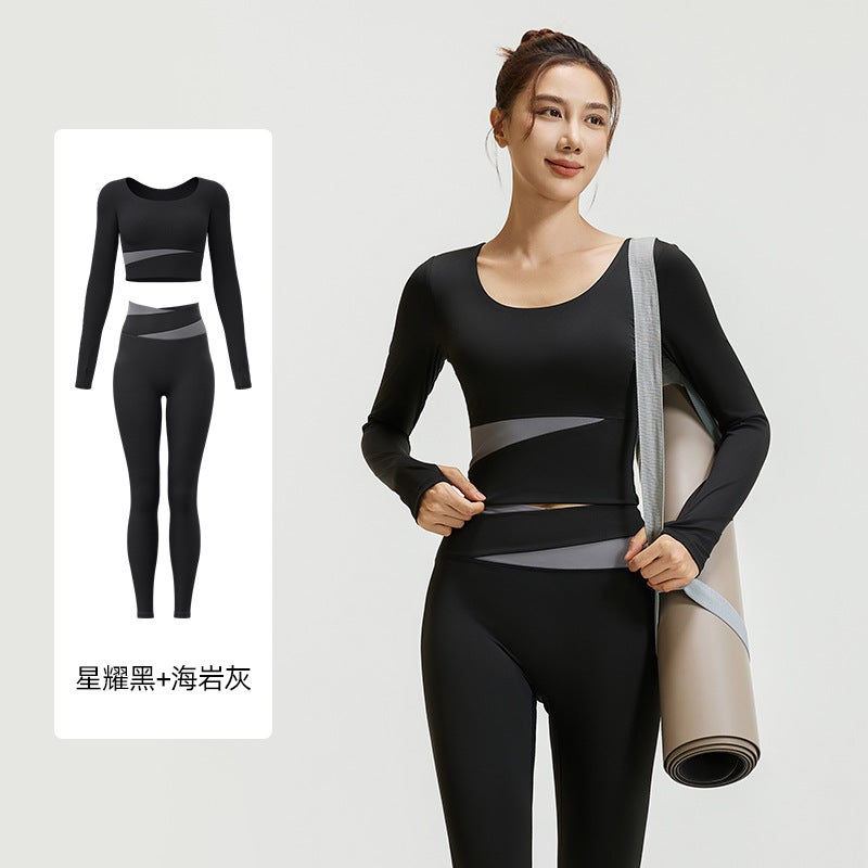 Generic Seamless Yoga Suit Slimming Stretch Fitness Outfit Xingyao Black Long Sleeve + Xingyao Black Pants 