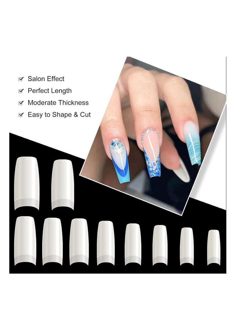 500PCS Half Cover False Nails Tips - Acrylic Nail Tips, krofaue 10 Sizes Lady French Style Acrylic Artificial Tip Manicure with Box for Nail Tips Art Salons and Home DIY - pzsku/Z6308CE13ED6926FE9F72Z/45/_/1716648982/5be2e7cb-94c9-43ed-8783-f40d48194239