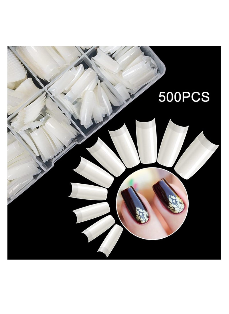 500PCS Half Cover False Nails Tips - Acrylic Nail Tips, krofaue 10 Sizes Lady French Style Acrylic Artificial Tip Manicure with Box for Nail Tips Art Salons and Home DIY - pzsku/Z6308CE13ED6926FE9F72Z/45/_/1716648982/e0c9256c-f62e-41d1-88f6-0f40d100c611