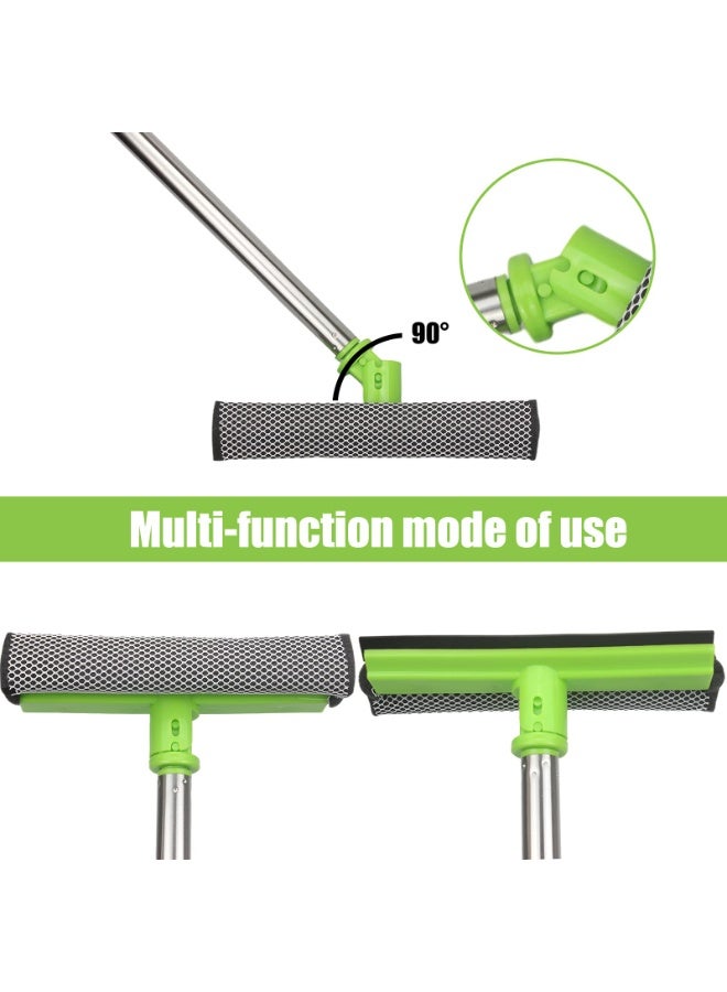 47.2 بوصة (120 سم) غسيل السيارات مسح مجموعة - تنظيف السيارات مسح مع مقبض طويل عصا الفولاذ المقاوم للصدأ، مناسبة للمركبات الناقلة، خارج الطرق المركبات والشاحنات والحافلات (الأخضر) - Image 4