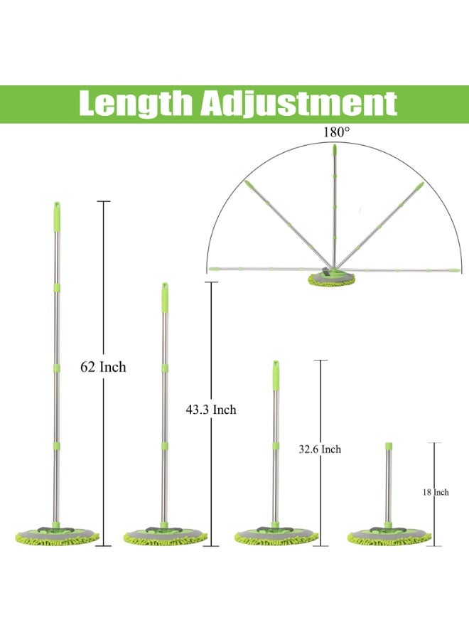 47.2 بوصة (120 سم) غسيل السيارات مسح مجموعة - تنظيف السيارات مسح مع مقبض طويل عصا الفولاذ المقاوم للصدأ، مناسبة للمركبات الناقلة، خارج الطرق المركبات والشاحنات والحافلات (الأخضر) - Image 2