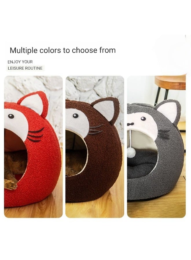 A.M New cartoon summer cat bed, small dog bed, closed, detachable and washable thickened cat bed for all seasons, warm - Image 5