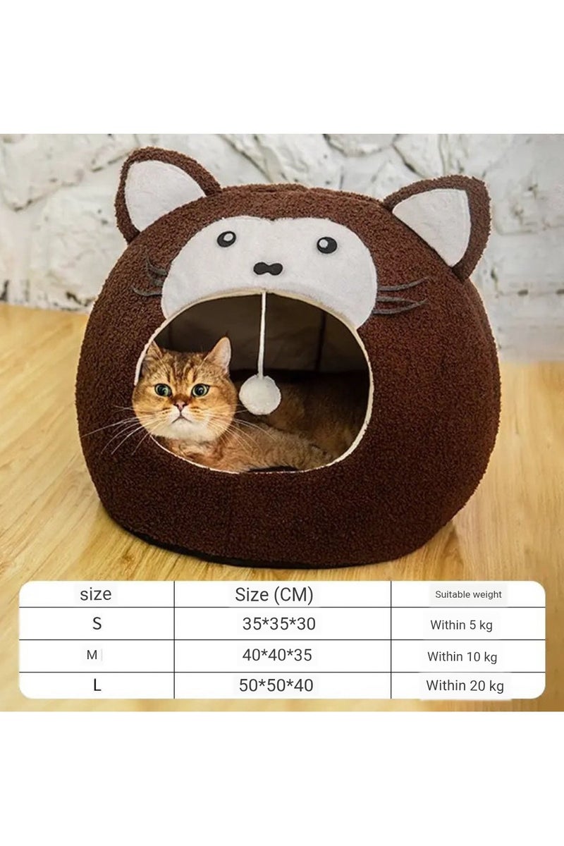 A.M New cartoon summer cat bed, small dog bed, closed, detachable and washable thickened cat bed for all seasons, warm - Image 2